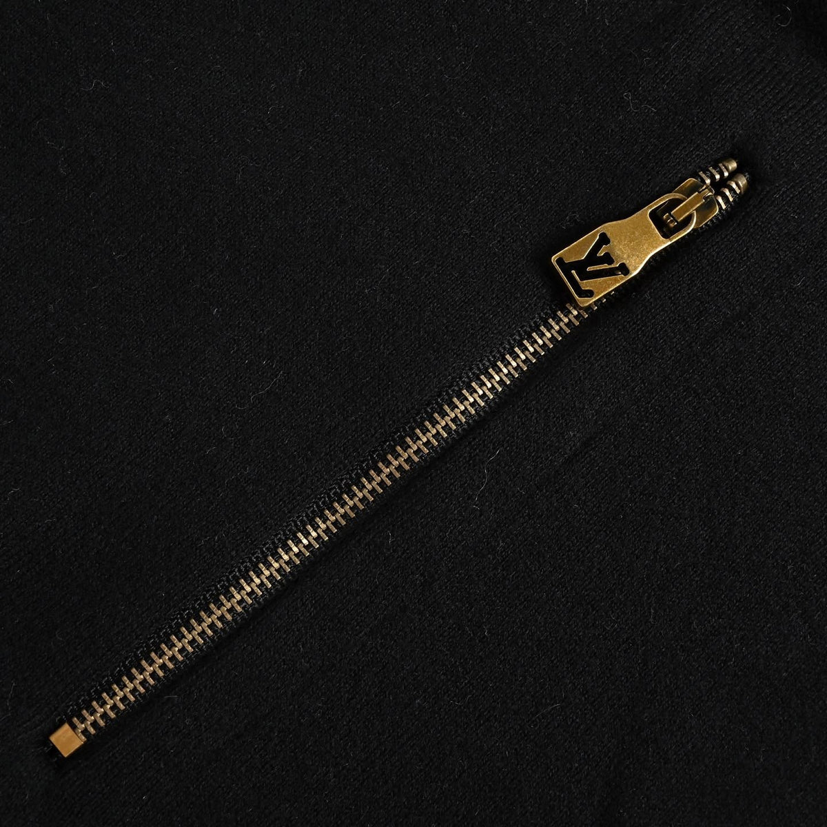 Monogram Trim Full-Zip Cardigan Black