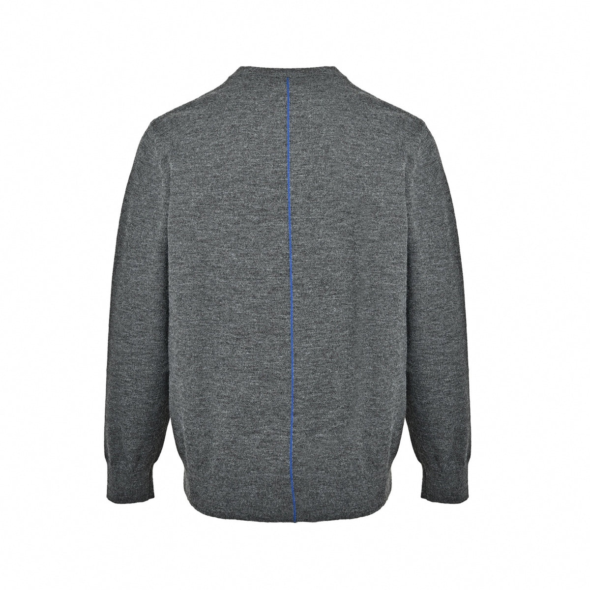 Embroidered Anagram Wool Crewneck Sweater in Heather Grey