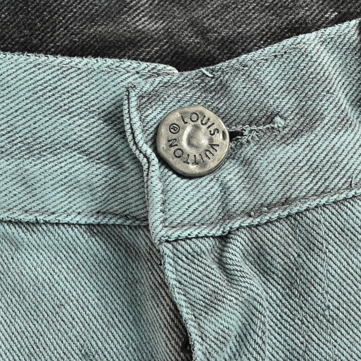 Embroidered Monogram Gradient Jeans - Light Blue/Black