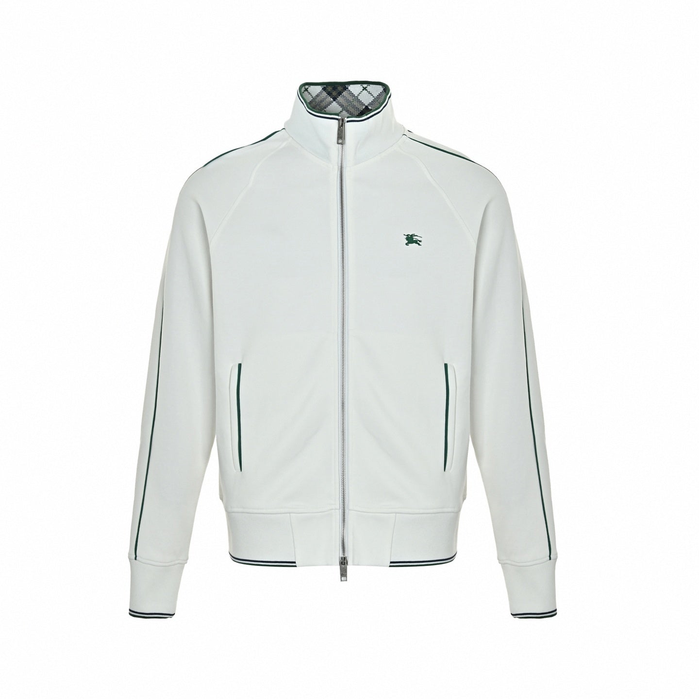 Equestrian Knight Embroidered Track Jacket - White/Green