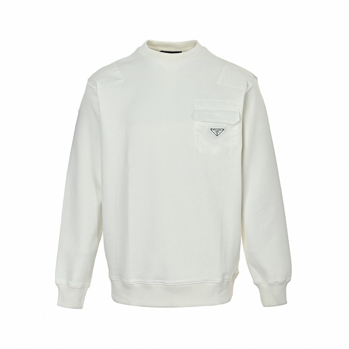 Cotton & Nylon Paneled Sweatshirt / Pristine White