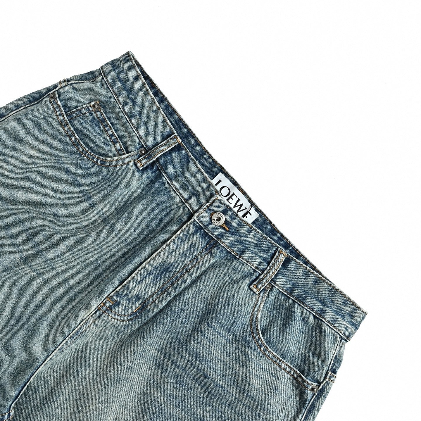 Anagram Embroidered Jeans - Light Vintage Blue