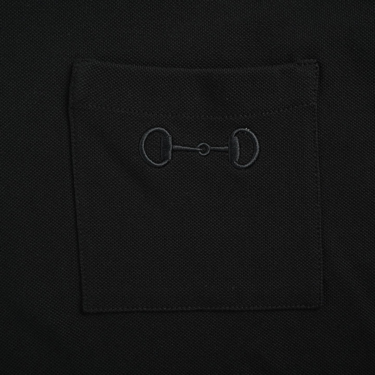 Minimalist Horsebit Embroidered Tee - Black