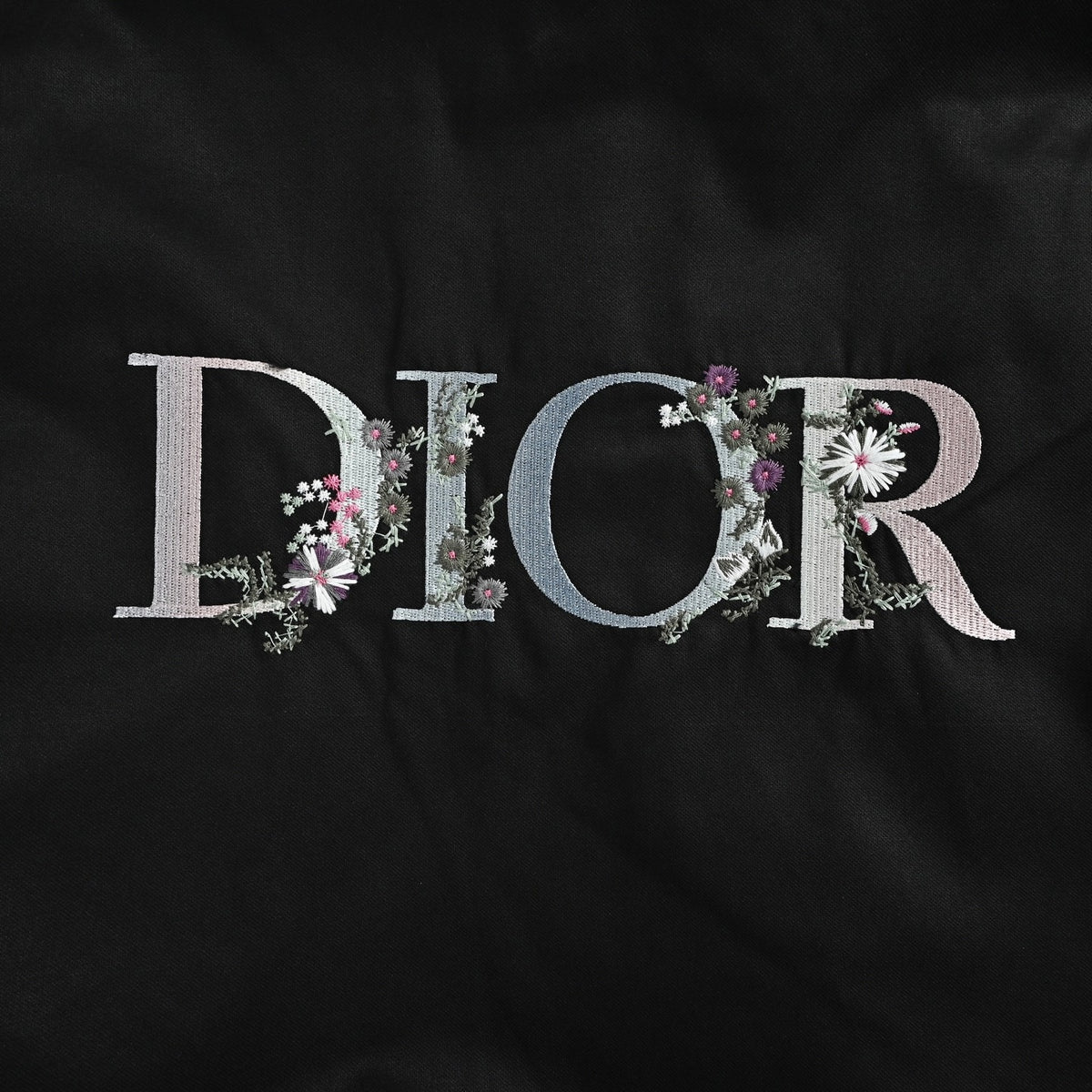 Floral Logo Embroidered Snap-Front Bomber Jacket