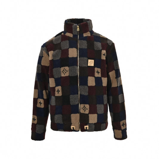 Damier Fleece Zip Jacket | Multicolor