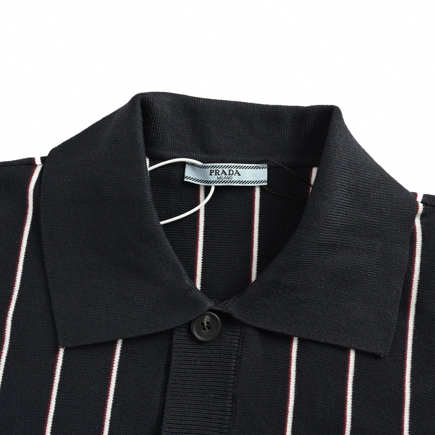 Fine-Knit Pinstripe Cardigan | Black & White