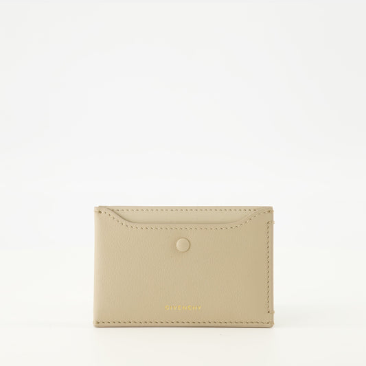 Beige Leather Day Card Holder