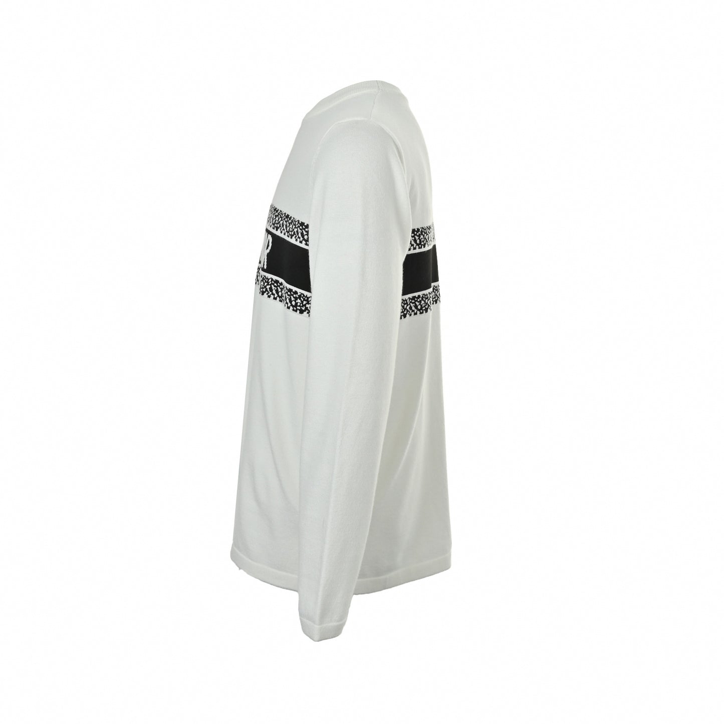 Signature Band Cotton Knit Crewneck | White