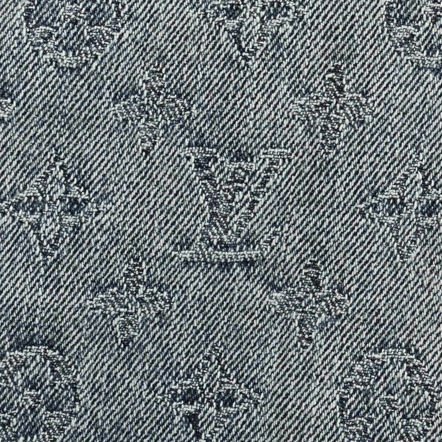 Monogram Jacquard Denim Hoodie | Faded Blue