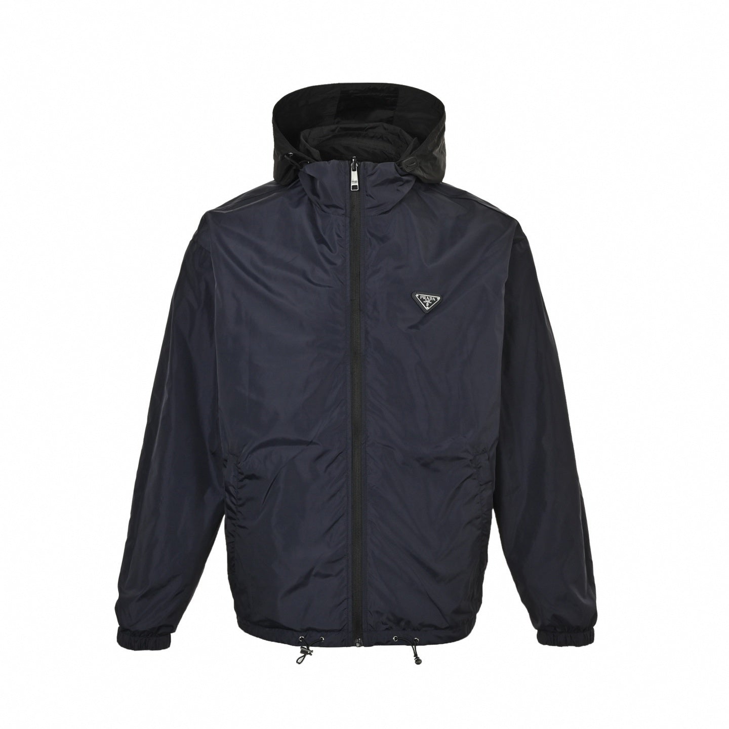 Re-Nylon Reversible Hooded Jacket | Black & Navy