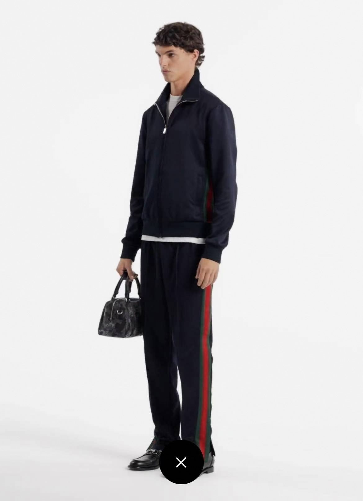 Web Stripe Jersey Tracksuit | Black