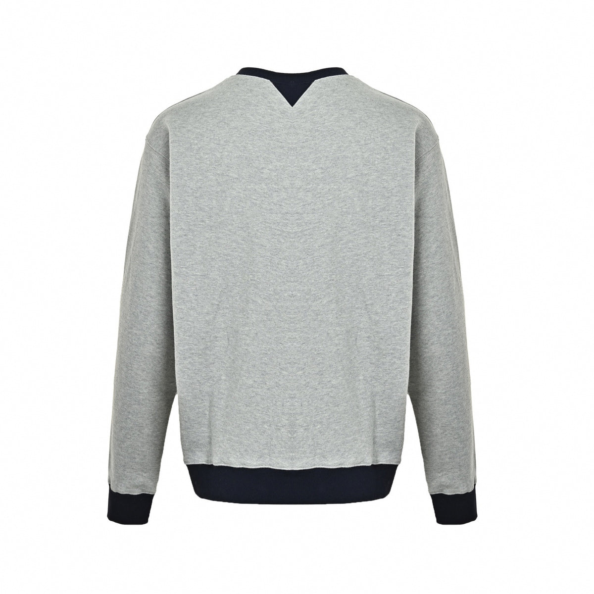 Contrast Pocket Crewneck Sweatshirt - Grey/Navy