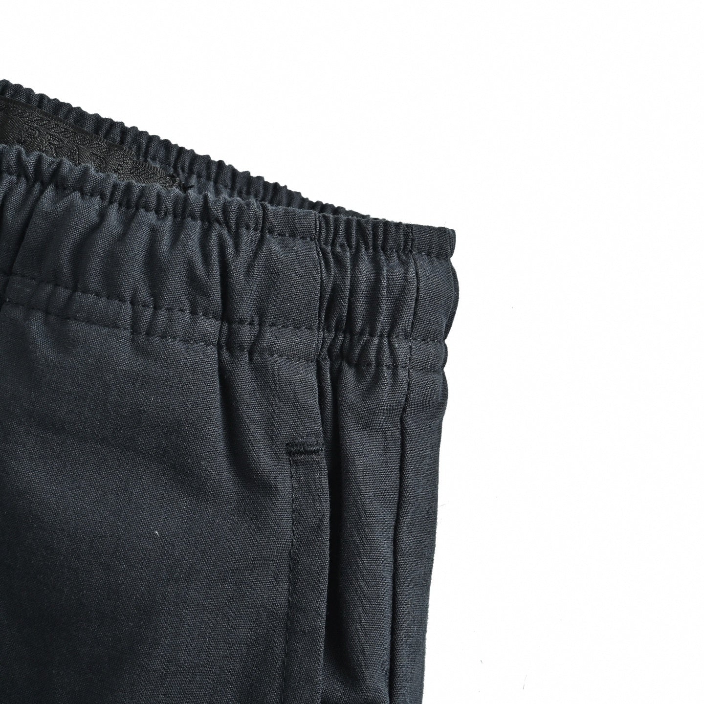 Cotton Twill Elasticated Trousers - Navy Blue