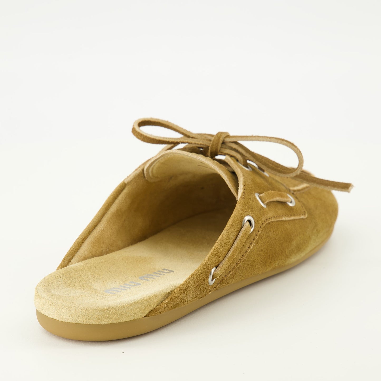 Brown Suede Boat Mules