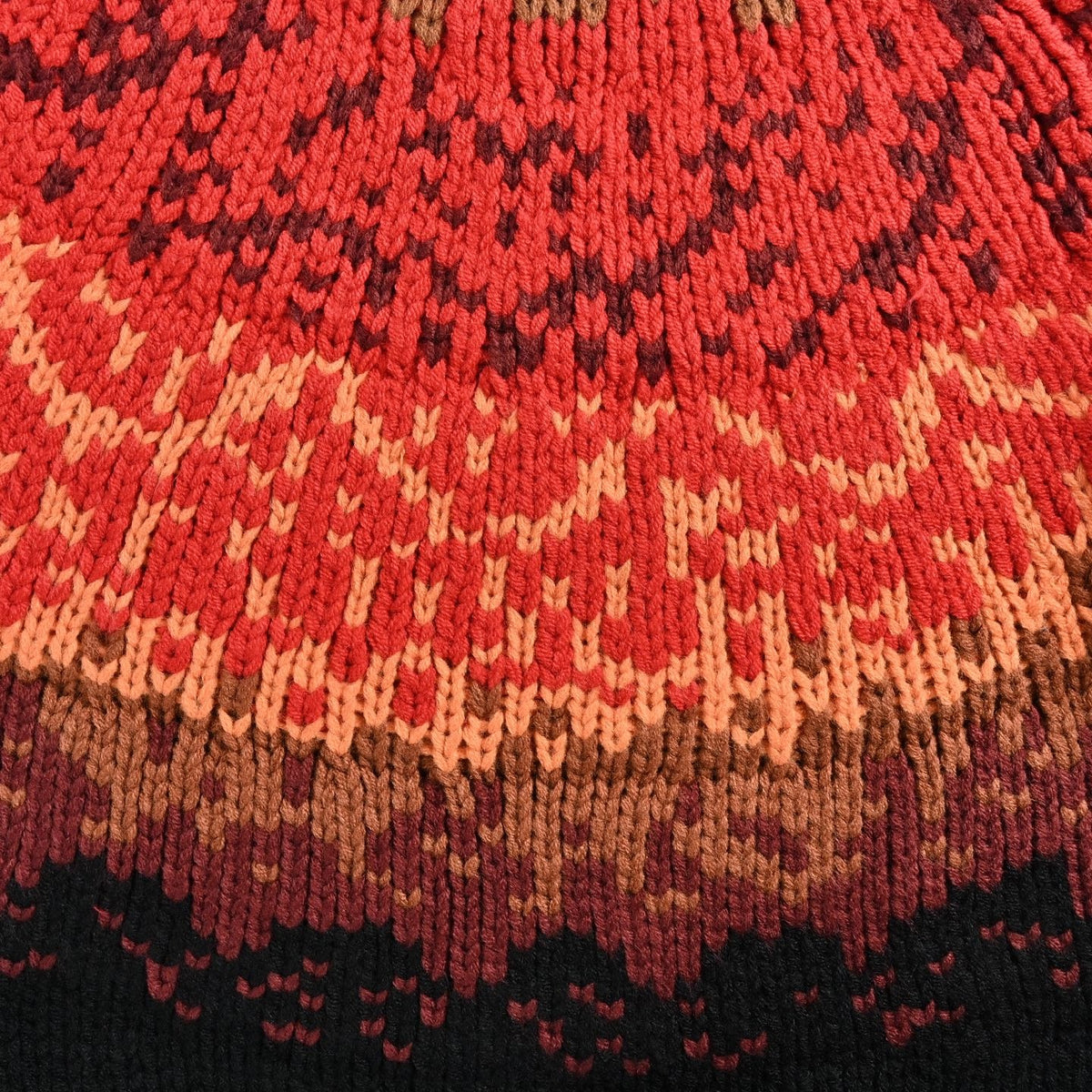 Fair Isle Fairisle Gradient Wool Crewneck Sweater in Red & Black
