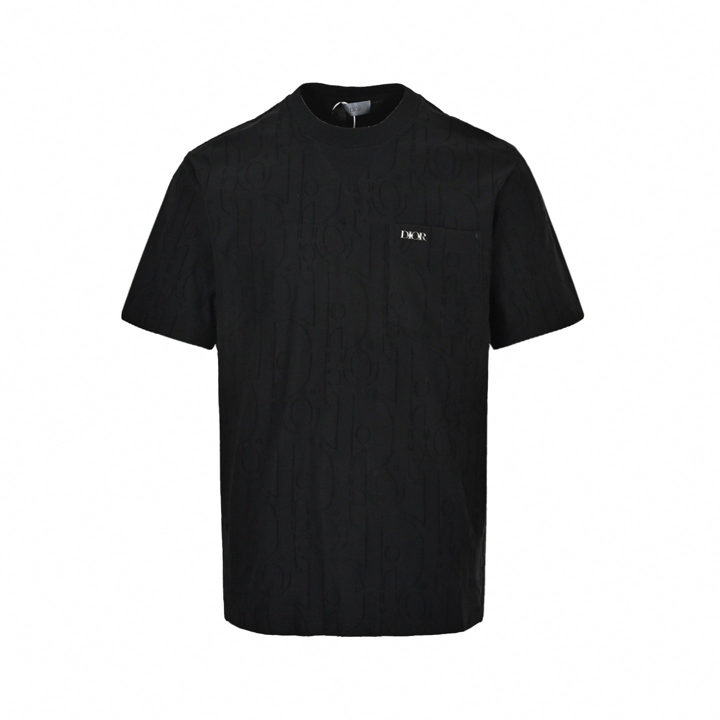 Tonal Oblique Jacquard Pocket T-Shirt