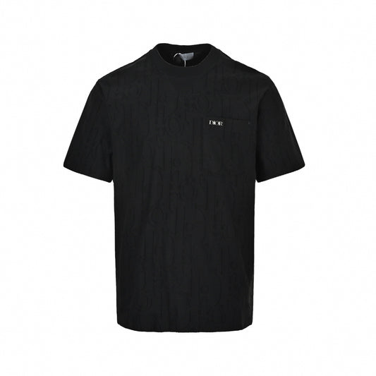Tonal Oblique Jacquard Pocket T-Shirt