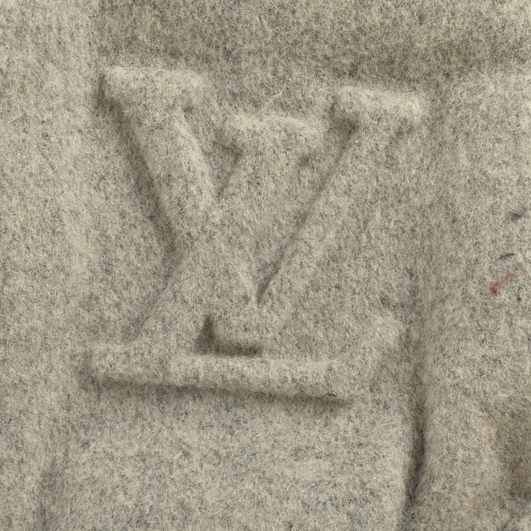 Monogram Embossed Wool Puffer Jacket | Grey