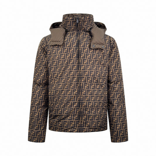 Reversible FF Monogram & Diagonal Stripe Puffer Jacket
