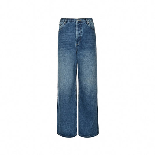 Logo Stripe Wide-Leg Jeans - Vintage Blue