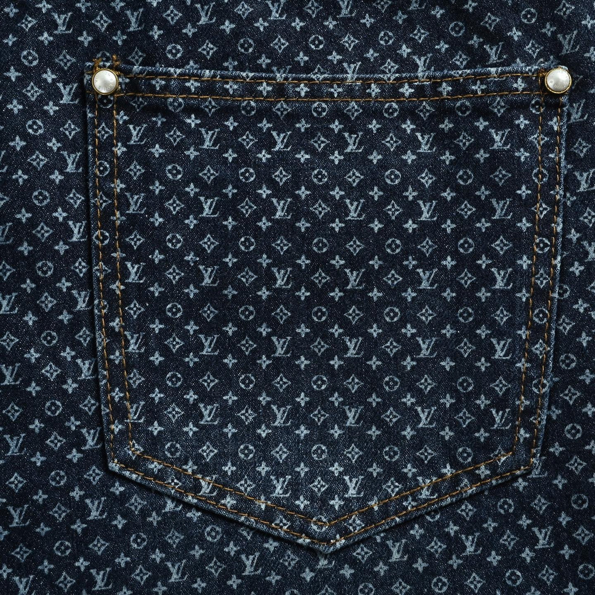 Micro Monogram Wide-Leg Denim Jeans