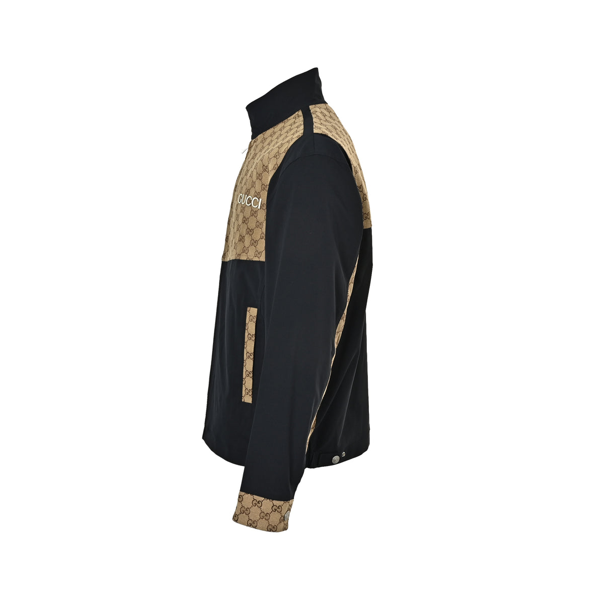 Mixed-Media GG Canvas Paneled Jacket