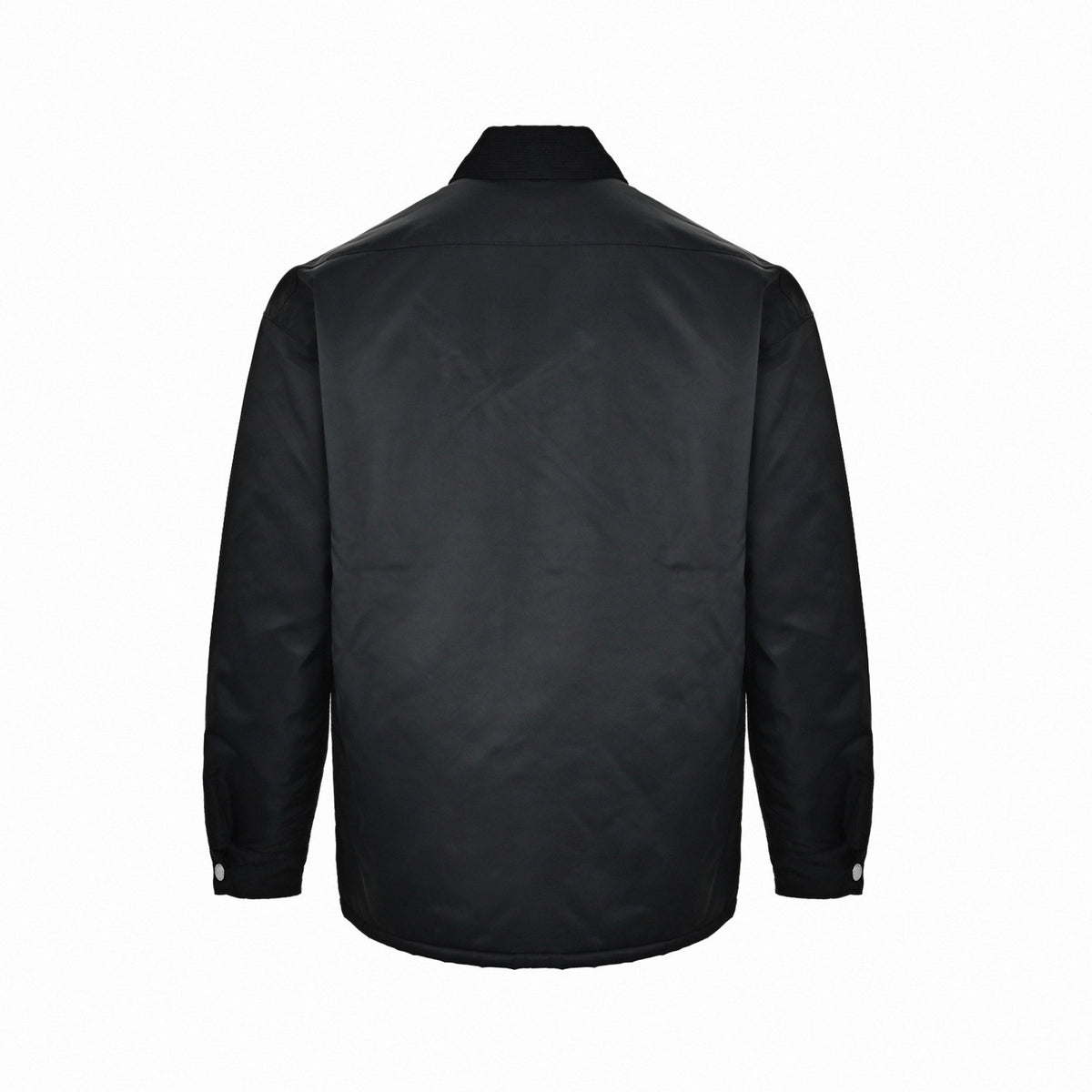 Corduroy Collar Re-Nylon Overshirt Jacket in Jet Black