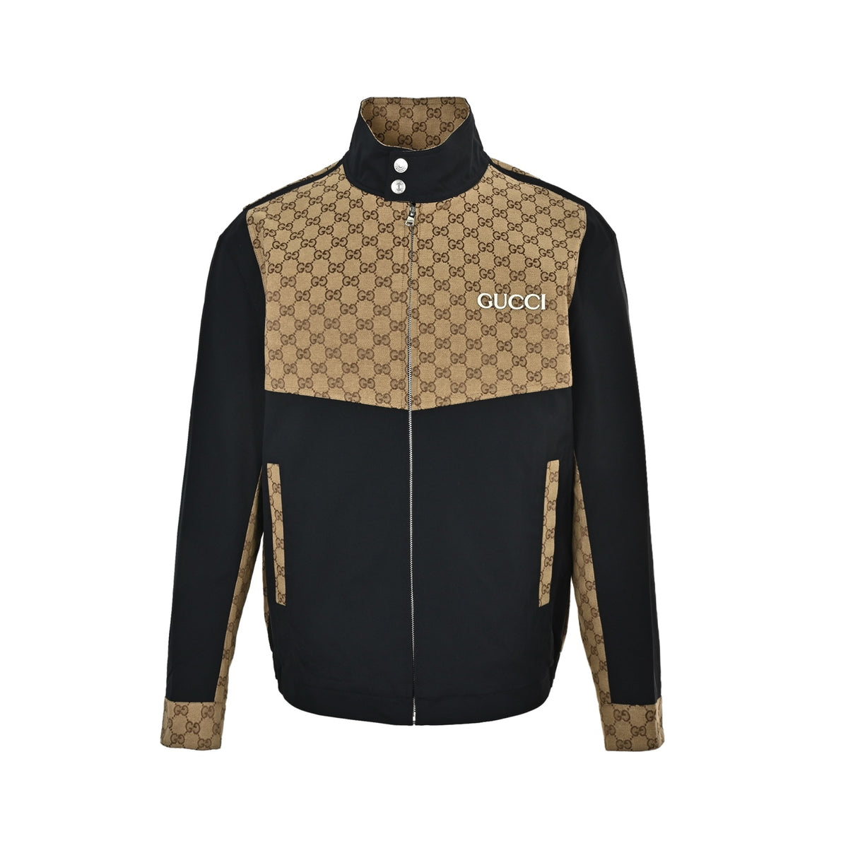 Mixed-Media GG Canvas Paneled Jacket