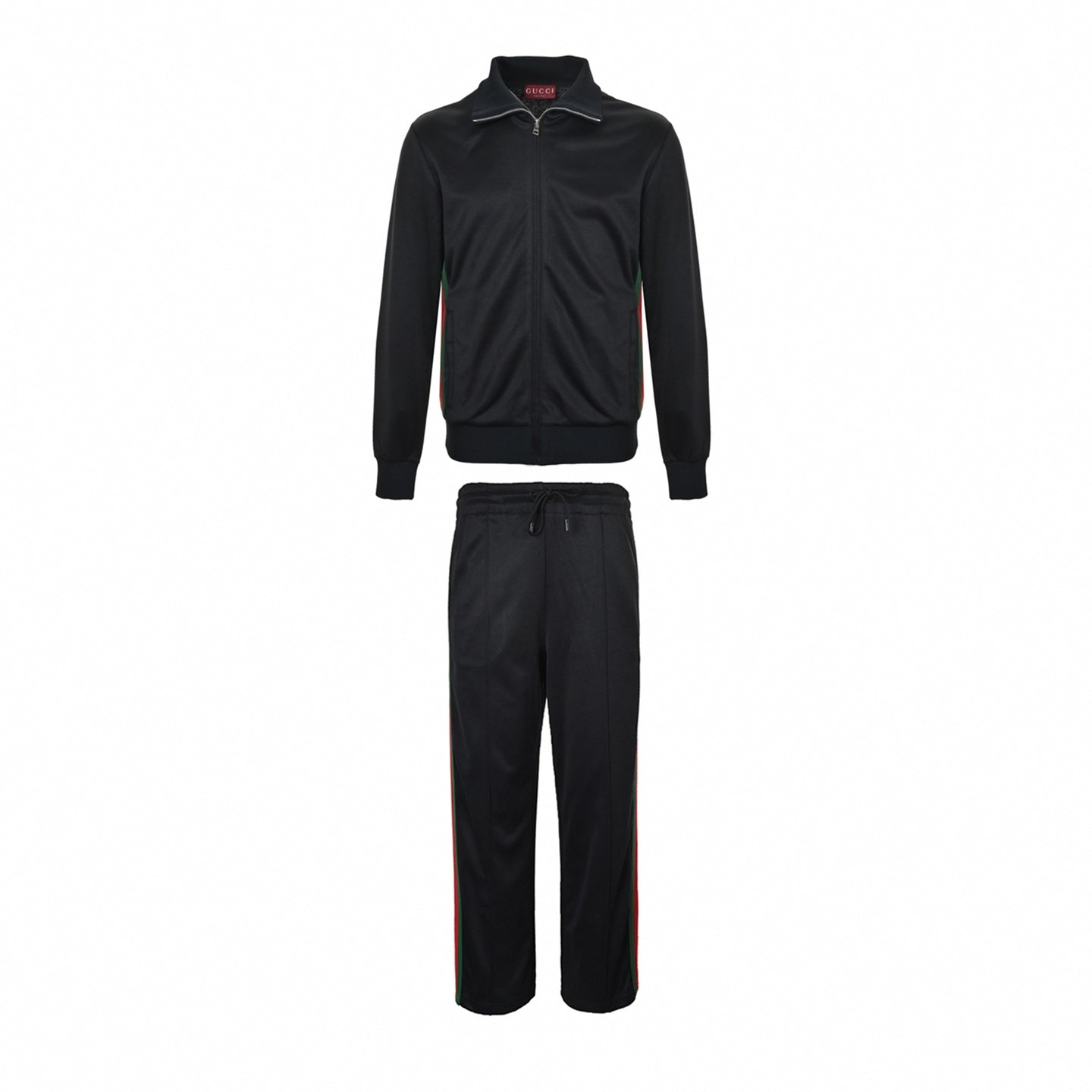 Web Stripe Jersey Tracksuit | Black