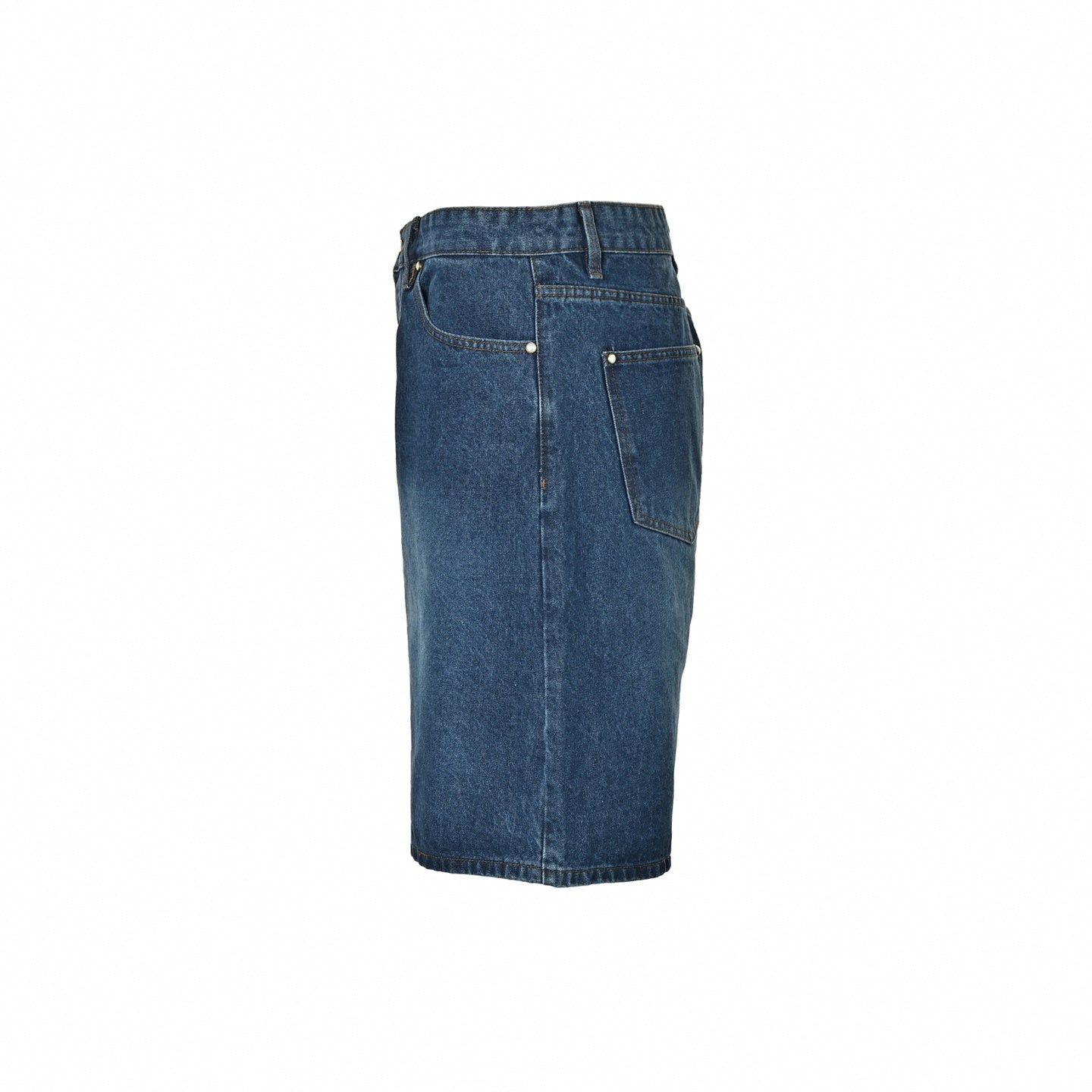 Embroidered LV Baggy Denim Shorts - Vintage Blue