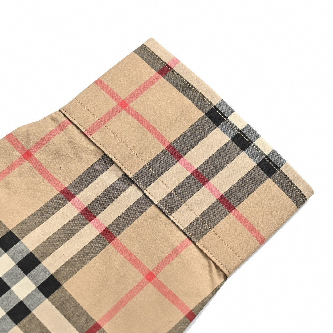 Vintage Check Side Logo Print Cotton Shirt in Archive Beige