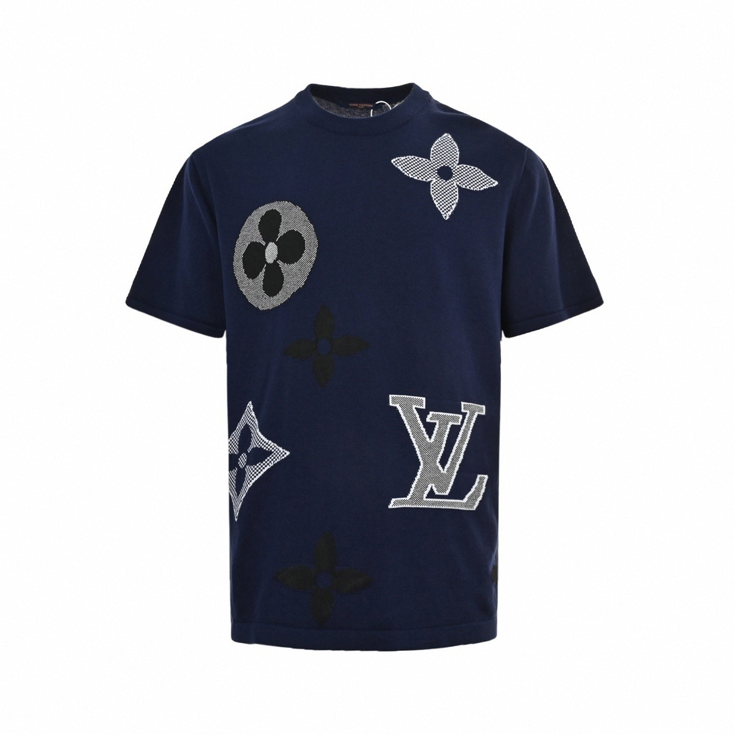 Scattered Monogram Intarsia Knit T-Shirt