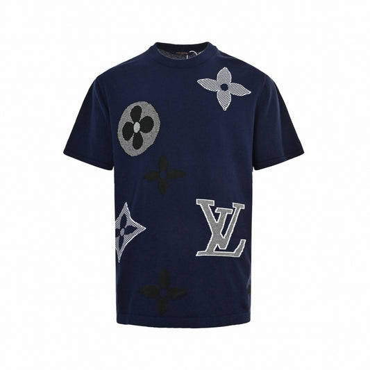 Scattered Monogram Intarsia Knit T-Shirt