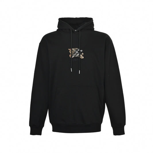 Check Equestrian Knight Embroidered Cotton Tracksuit | Black