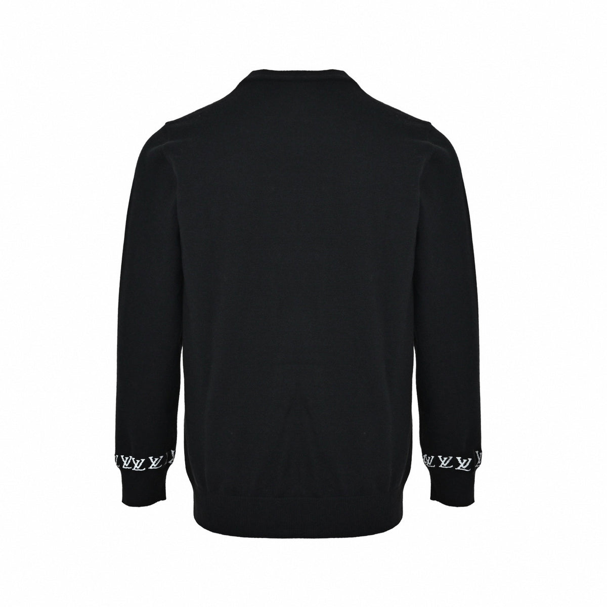 'Marque L.Vuitton Déposée' Intarsia Crewneck Sweater in Black