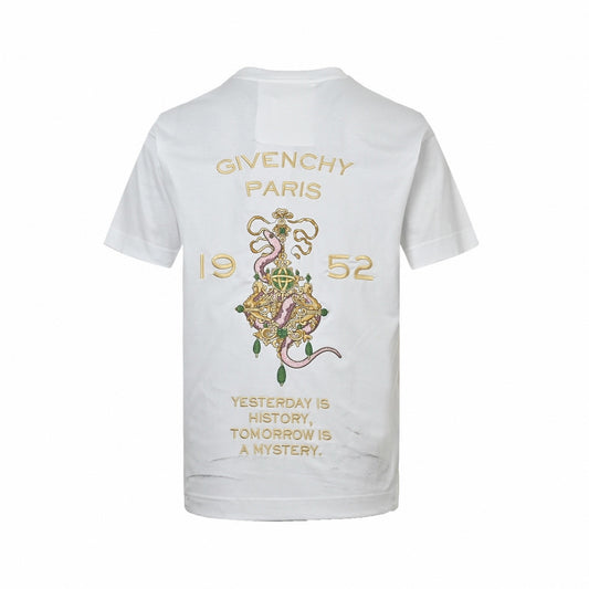 Serpent Crest & Quote T-Shirt - White