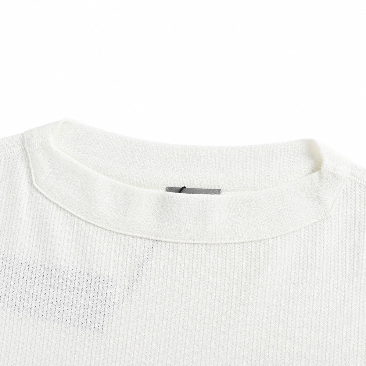 White Ribbed Dior Couture Pullover
