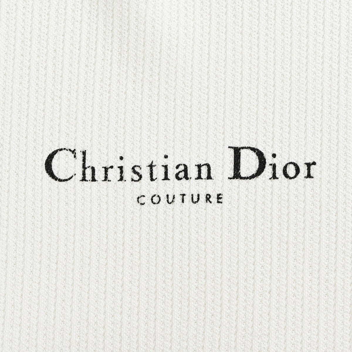 White Ribbed Dior Couture Pullover