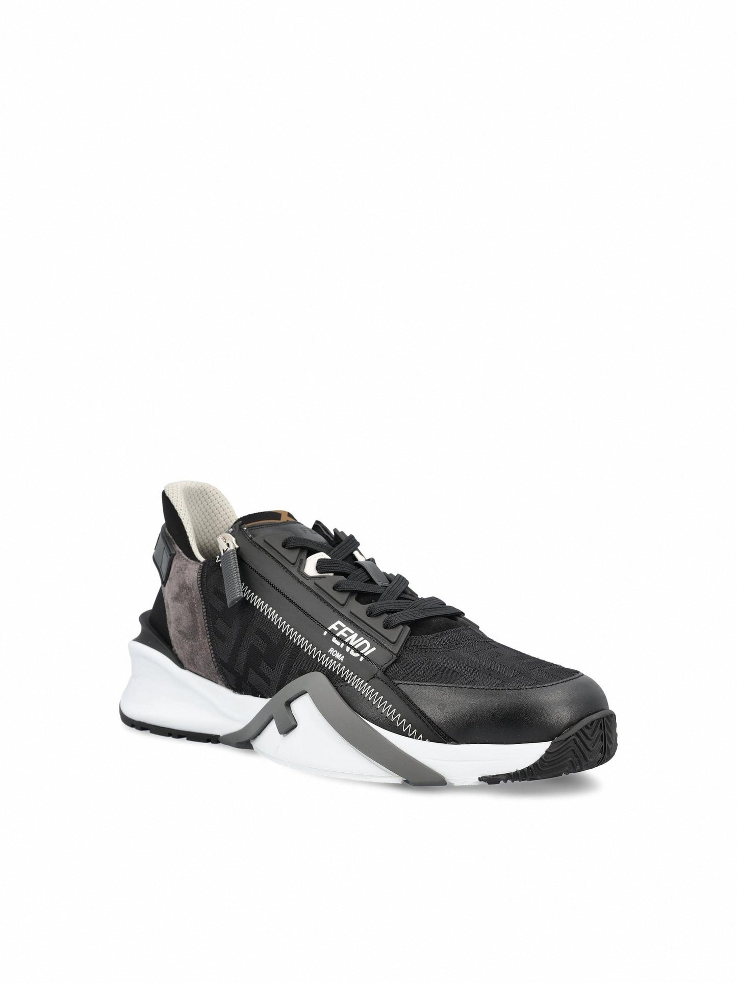 Flow Mixed-Media Sneaker | Black & Grey