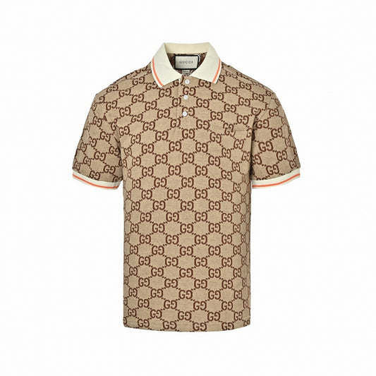GG Monogram Polo Shirt | Camel & Brown