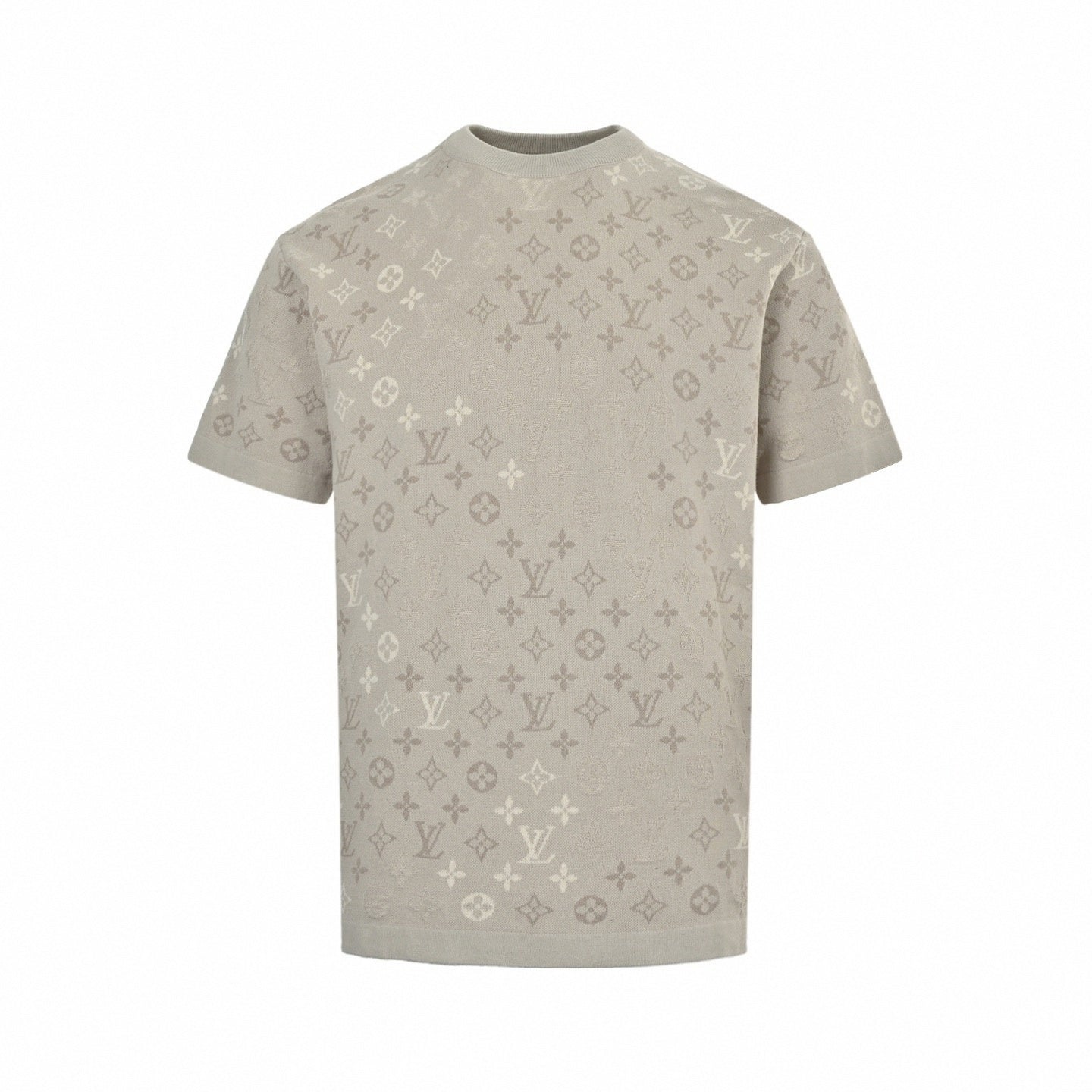 Monogram Jacquard Knit T-Shirt - Beige