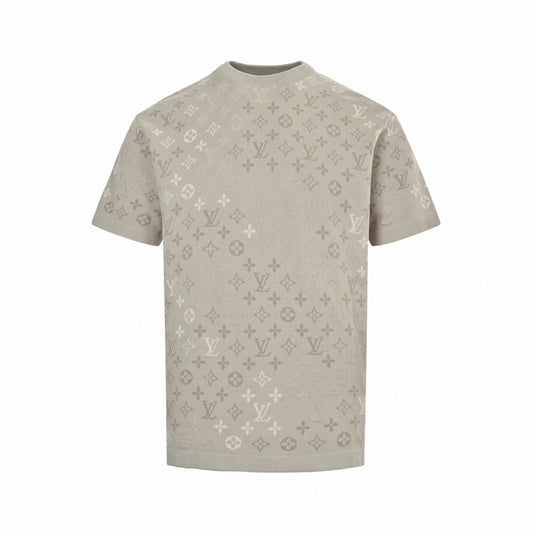 Monogram Jacquard Knit T-Shirt - Beige