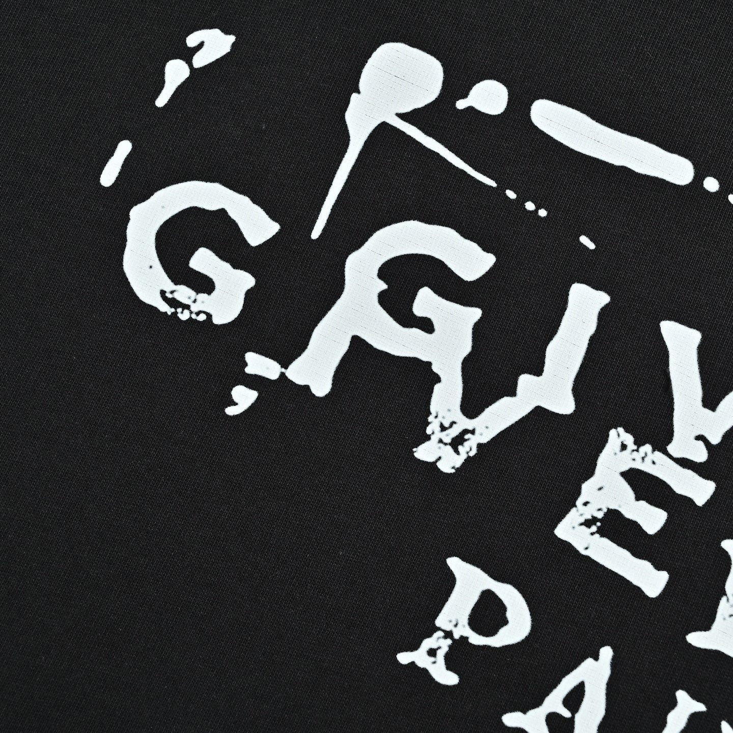 Distressed Offset Logo T-Shirt | Black