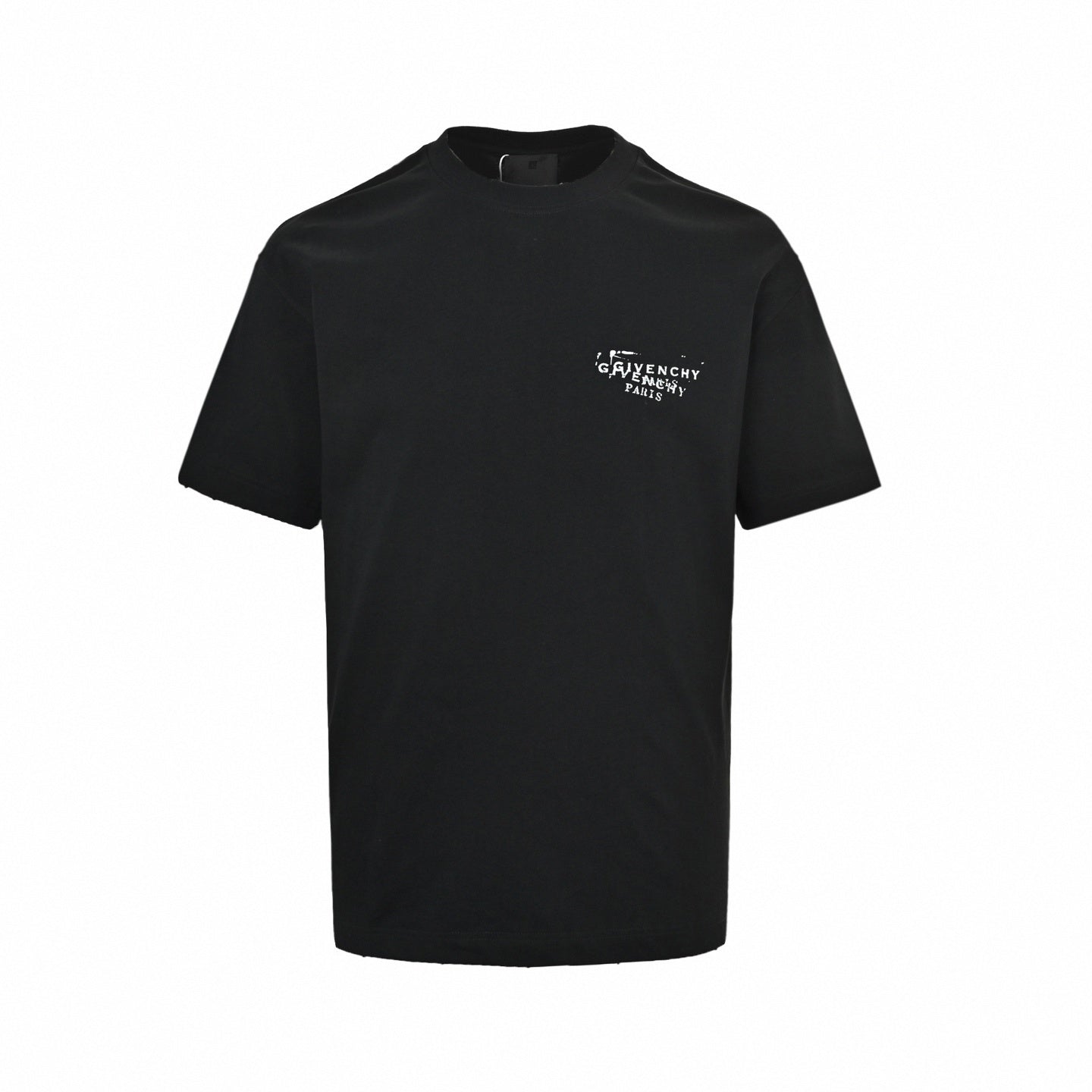 Distressed Offset Logo T-Shirt | Black