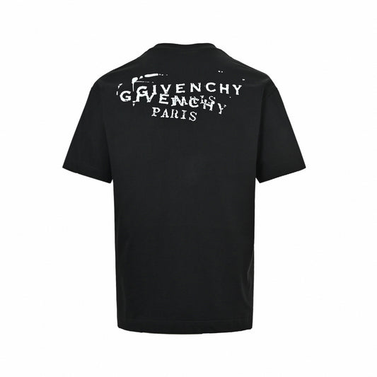 Distressed Offset Logo T-Shirt | Black