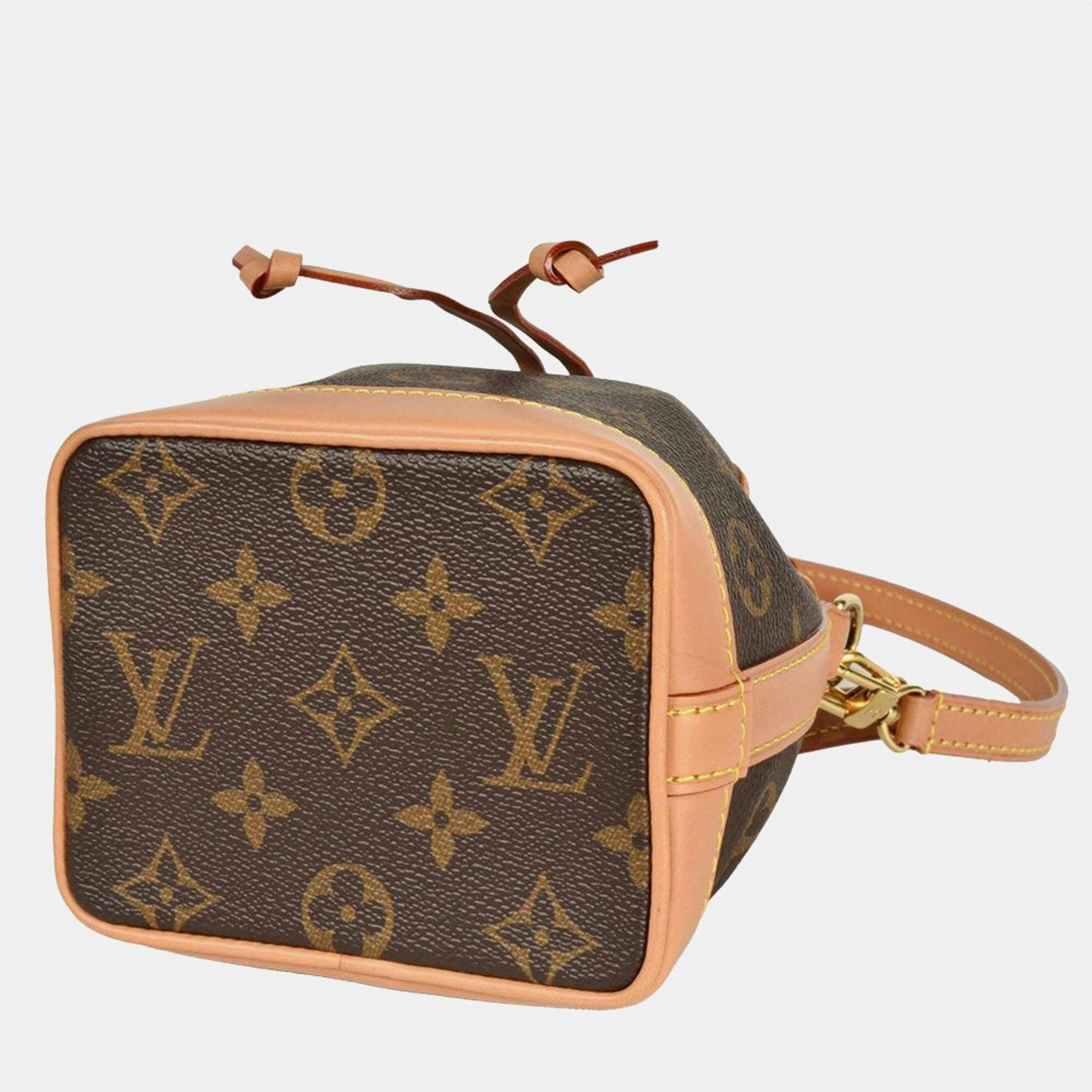 Nano Noé Monogram Canvas Bucket Bag | Brown – HauteRoma
