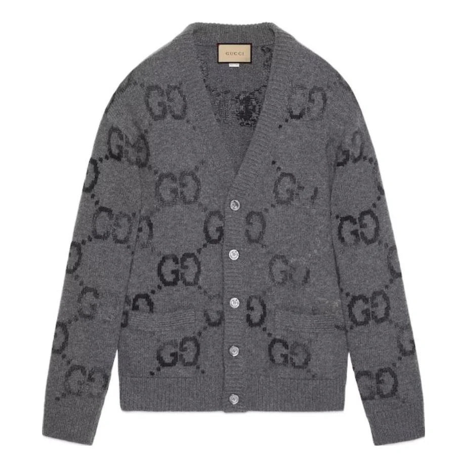 Brushed GG Jacquard Knit Cardigan