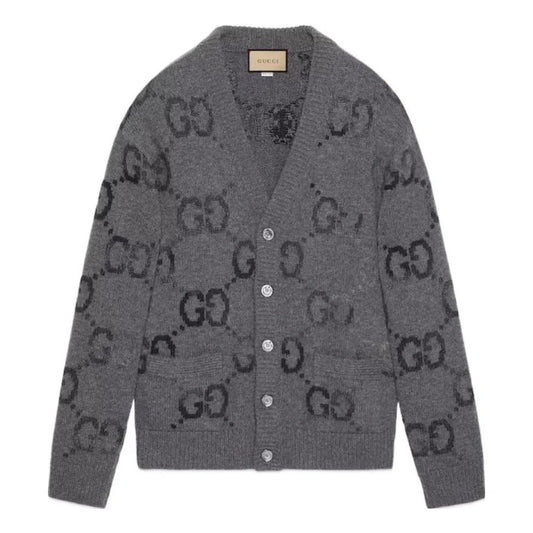 Brushed GG Jacquard Knit Cardigan