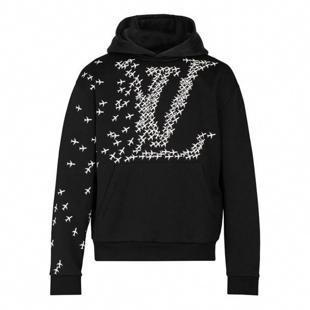 Airplane Monogram Hoodie | Black
