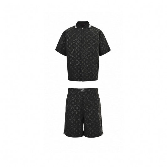 Tonal Monogram Short-Sleeve Track Set